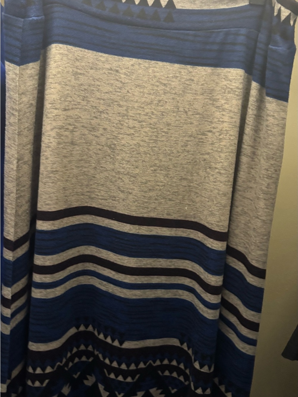 Hannah Blue and Gray Striped Maxi Skirt